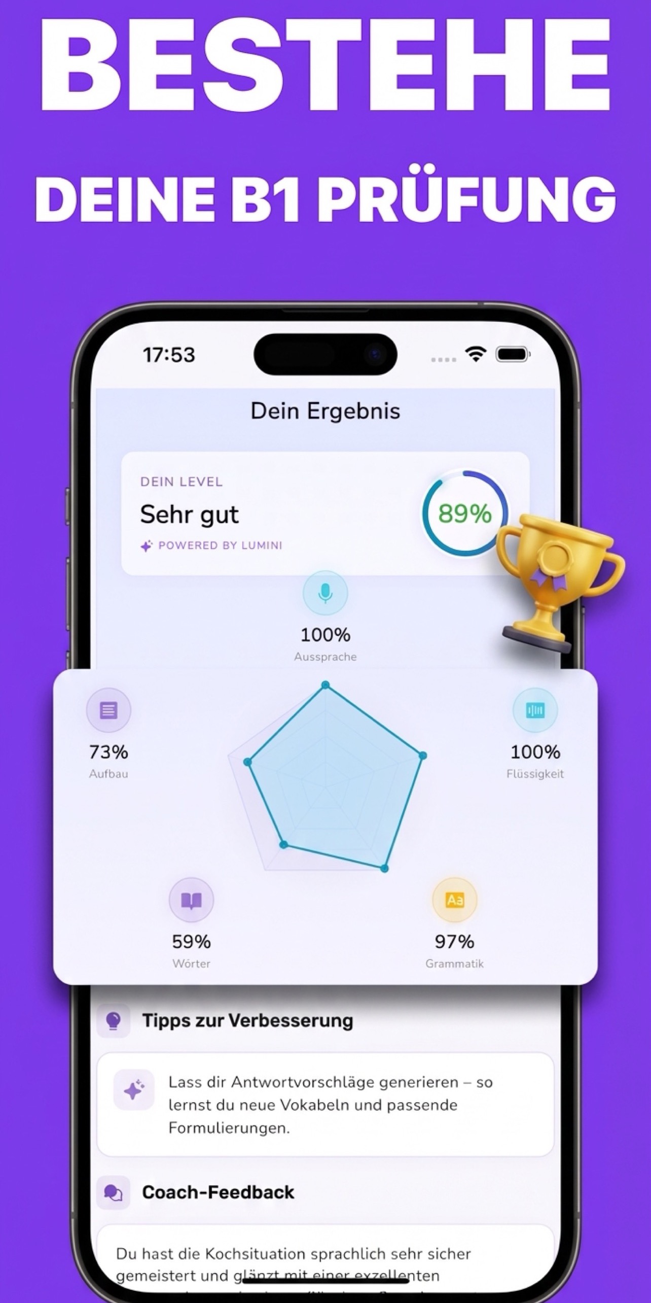 Detailed feedback after conversation